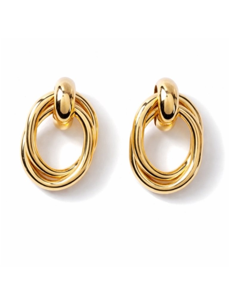 New! 14k Gold Plated Door Knocker Earrings (3040) Nwot